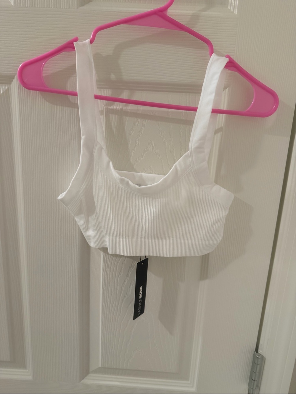 Fashion Nova White Ribbed Bralette Tank